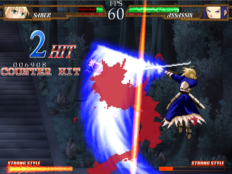 image from the game files of Saber doing her DP